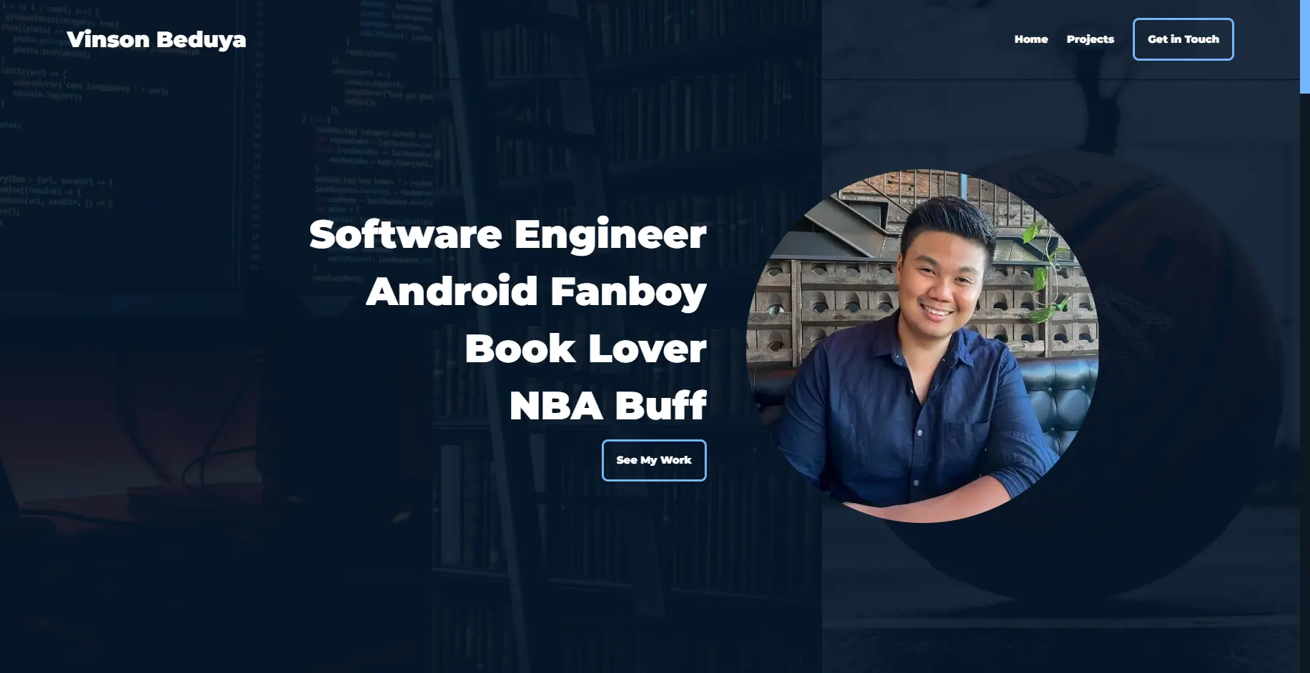 Screenshot of this portfolio website.